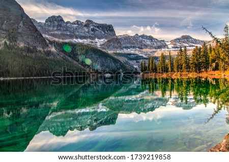 Boom Lake Reflection, Kootenay National Park, Canada Royalty-Free Stock Photo #1739219858