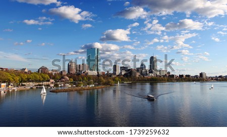 Back Bay and Charles River in Boston in spring