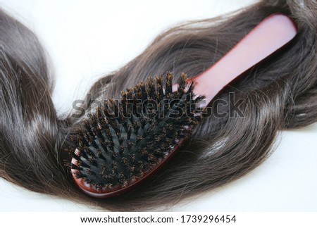 Boar Hair Bristle Brush. comb Royalty-Free Stock Photo #1739296454