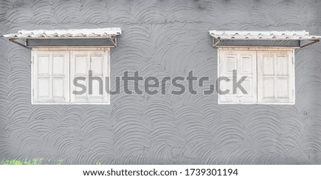 Plastering concrete wall texture wave seamless patterns with old white window background
