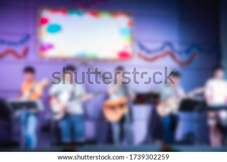 blur picture, Musician band showing at the party night concert