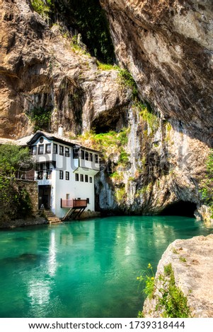The Source of the Buna River at Blagaj Tekke, Near Mostar in Bosnia and Herzegovina