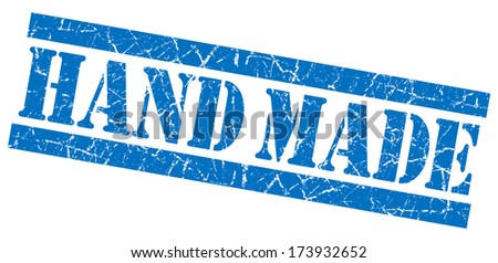 Hand made blue grunge stamp