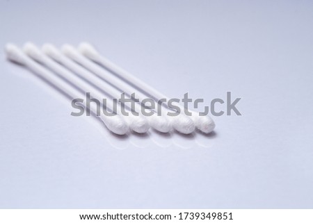 cotton ear cleaner isolated on a white background