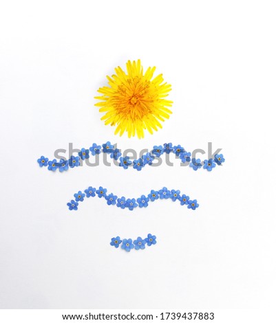 Sea and sun of flowers. Logo of summer tourism.
