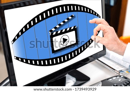 Cinema concept shown on a computer screen