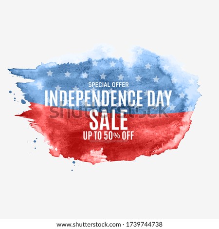 Independence Day USA 4th Of July Sale Background. Vector Illustration EPS10