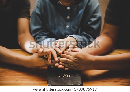 Family pray together praying with parent at home, online group worship, World Day of Prayer, international day of prayer, hope, gratitude, thankful, trust