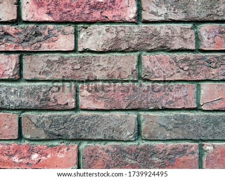 decorative red brickwork closeup macro