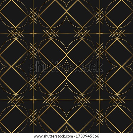 Golden Luxurious Seamless Pattern. Vintage Concept Suitable for Wallpaper, Card, Invitation, Printing Art, Vector Background.