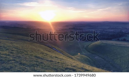 sunset view along the Ridgeway in Oxfordshire