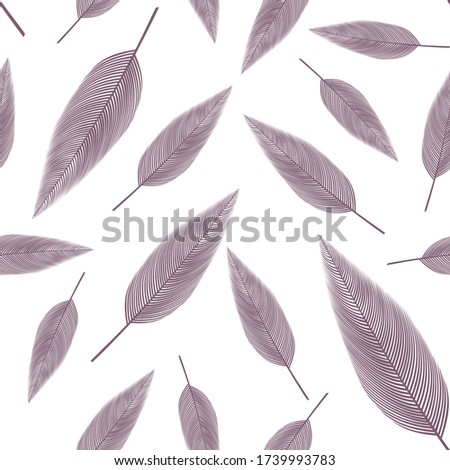 Vector monochrome pattern illustration of leaves in graphic style.