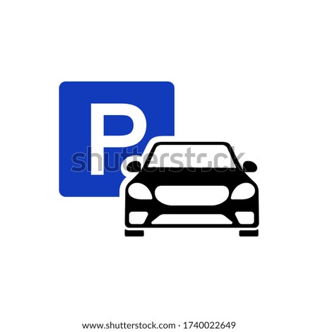 Car parking sign icon on isolated white background. EPS 10 vector.