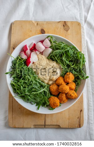 Vegan lunch bowl, balanced healthy eating buddha bowl