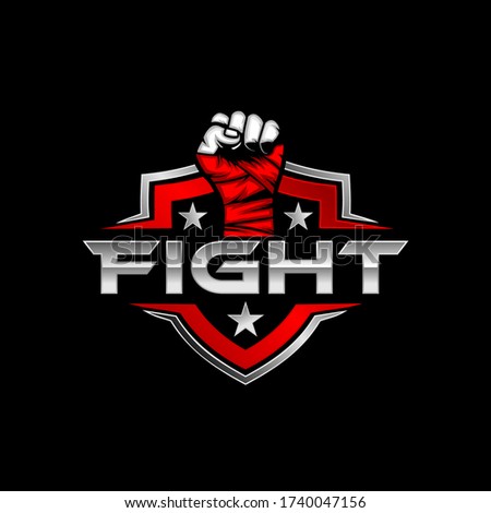 fight logo modern - shield logo fight Royalty-Free Stock Photo #1740047156