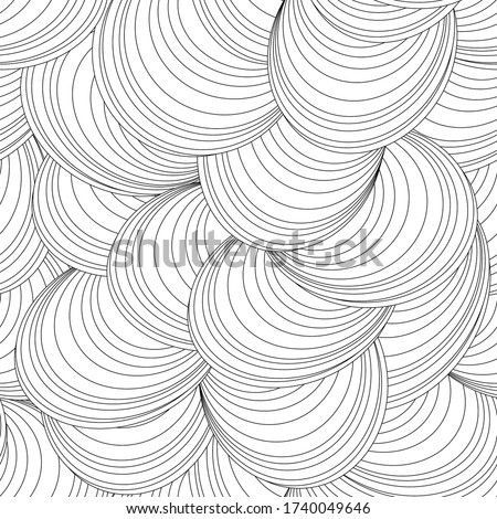 Black and wite wavy seamless pattern (seamlessly tiling). 
Editable Stroke Abstract background for your design paper, scrapbooking, fabric, wallpaper, 
web design, 
flyers, business card. Vector.
