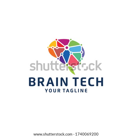 brain technology logo icon template