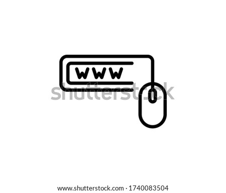 WWW flat icon. Single high quality outline symbol for web design or mobile app.  WWW thin line signs for design logo, visit card, etc. Outline pictogram EPS10