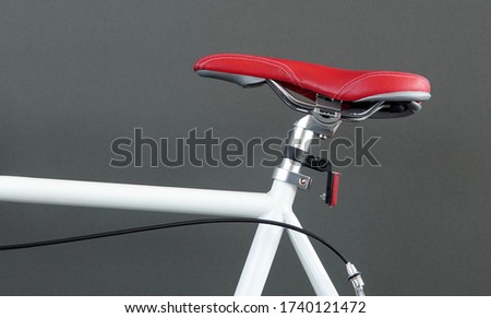 Bicycle saddle bike seat detail red modern   Royalty-Free Stock Photo #1740121472