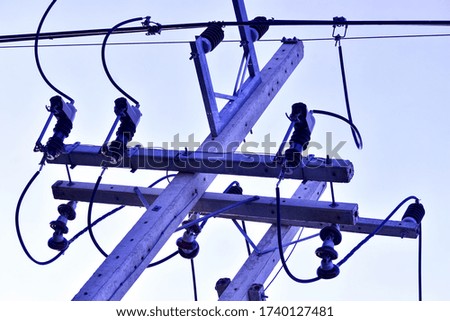 electric poles installed for wiring