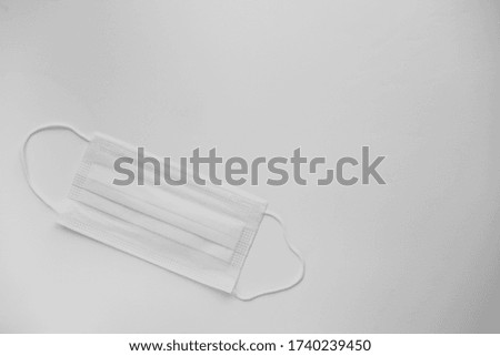 Medical protective mask on white background, Prevent Coronavirus, protection factor from pandemia