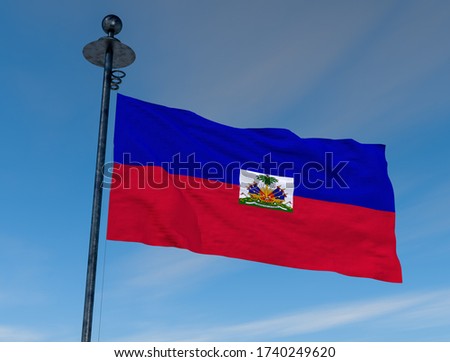 Flag of Haiti on the mast