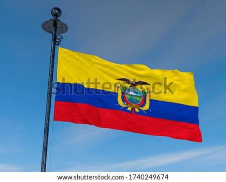Flag of Ecuador on the mast