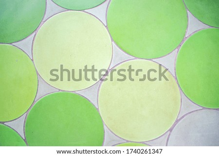 Green circle tiles background or surface