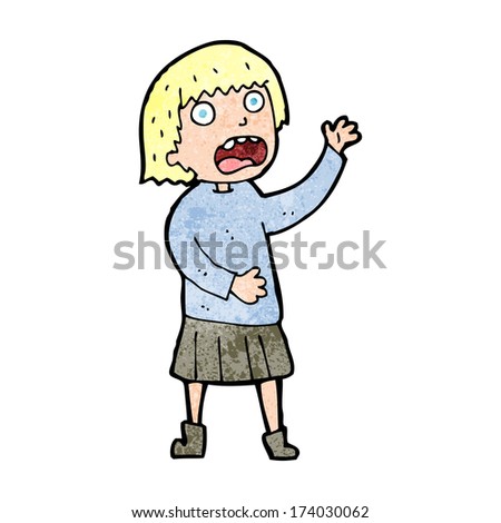 cartoon stressed out woman
