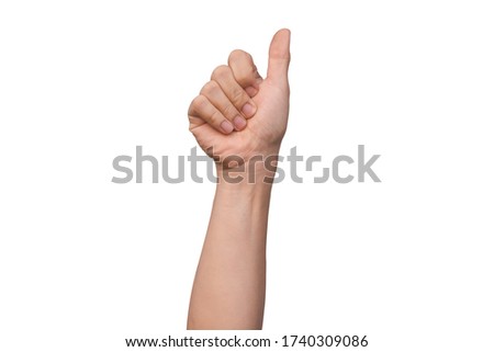 Man hand showing five count isolated on white background with clipping path

