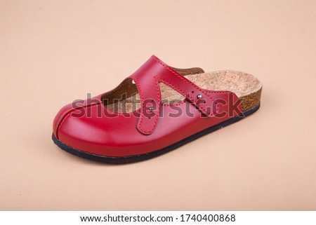orthopedic leather slippers for women and male