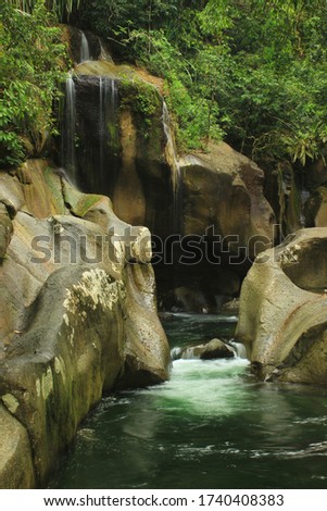 Ngarai waterfall in west sumatra padang indonesea