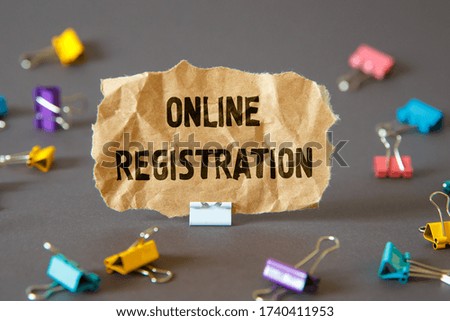 Text sign showing ONLINE REGISTRATION. Conceptual photo Encouraging someone Self-confidence Motivation