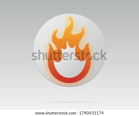 Glowing fire sign in vector. 
