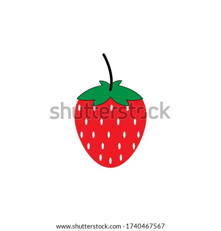 Strawberry fruit vector icon for eps 10