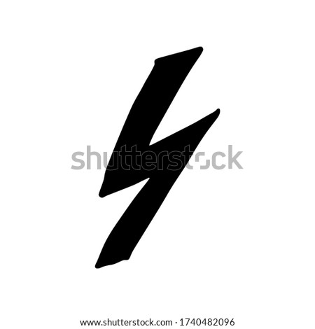 Doodle lightning. hand drawn of a lightning isolated on a white background. Vector illustration sticker, icon, design element