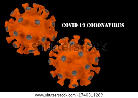 3D Printing as Covid-19 Coronavirus on black isolated with clipping path
