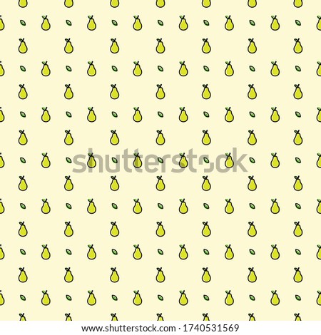 Colorful Fruit Pattern Of Fresh Pears Vector Design