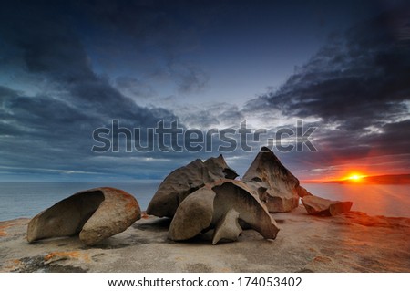 Sunset at Remarkable Rocks, Kangaroo Island, South Australia