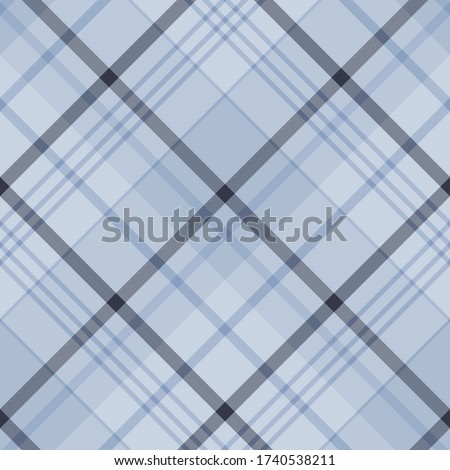 Seamless pattern in discreet cold blue and gray colors for plaid, fabric, textile, clothes, tablecloth and other things. Vector image. 2