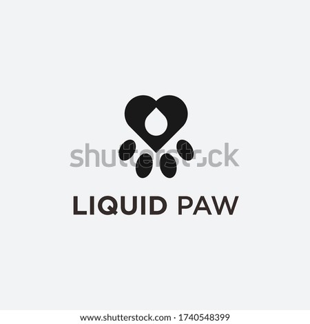 liquid paw logo. pet icon