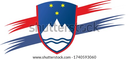 National Emblem of Slovenia. Coat of arms. Vector illustration.