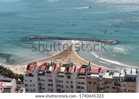Top view beach coastline alicante