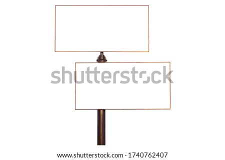 Blank billboard isolated on a white background. Empty billboard for advertisement.