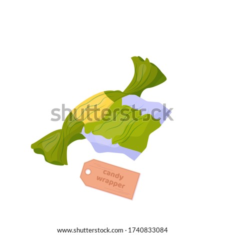 Candy wrapper. Vector cartoon flat illustration isolated on white background. Royalty-Free Stock Photo #1740833084
