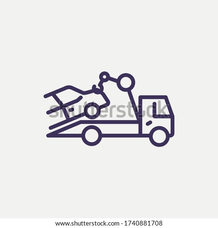 Outline car towing truck icon.car towing truck vector illustration. Symbol for web and mobile Royalty-Free Stock Photo #1740881708