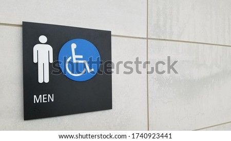 Signage for men restroom in public area