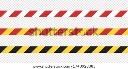 Vector isolated danger tape in simple flat style. Yellow and black line. Royalty-Free Stock Photo #1740928085