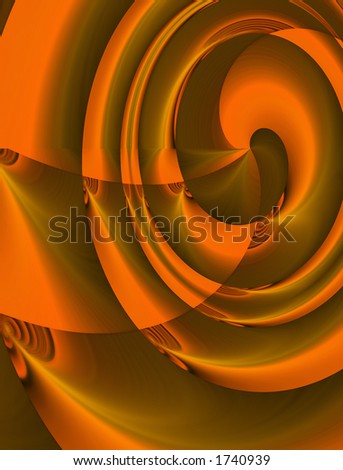 Abstract digital illustration. Orange vortex.