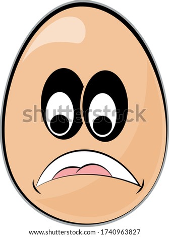 Egg face expression cartoon character, Vector illustration design, isolated on white background, symbol for your web site design, icon logo, app, UI.